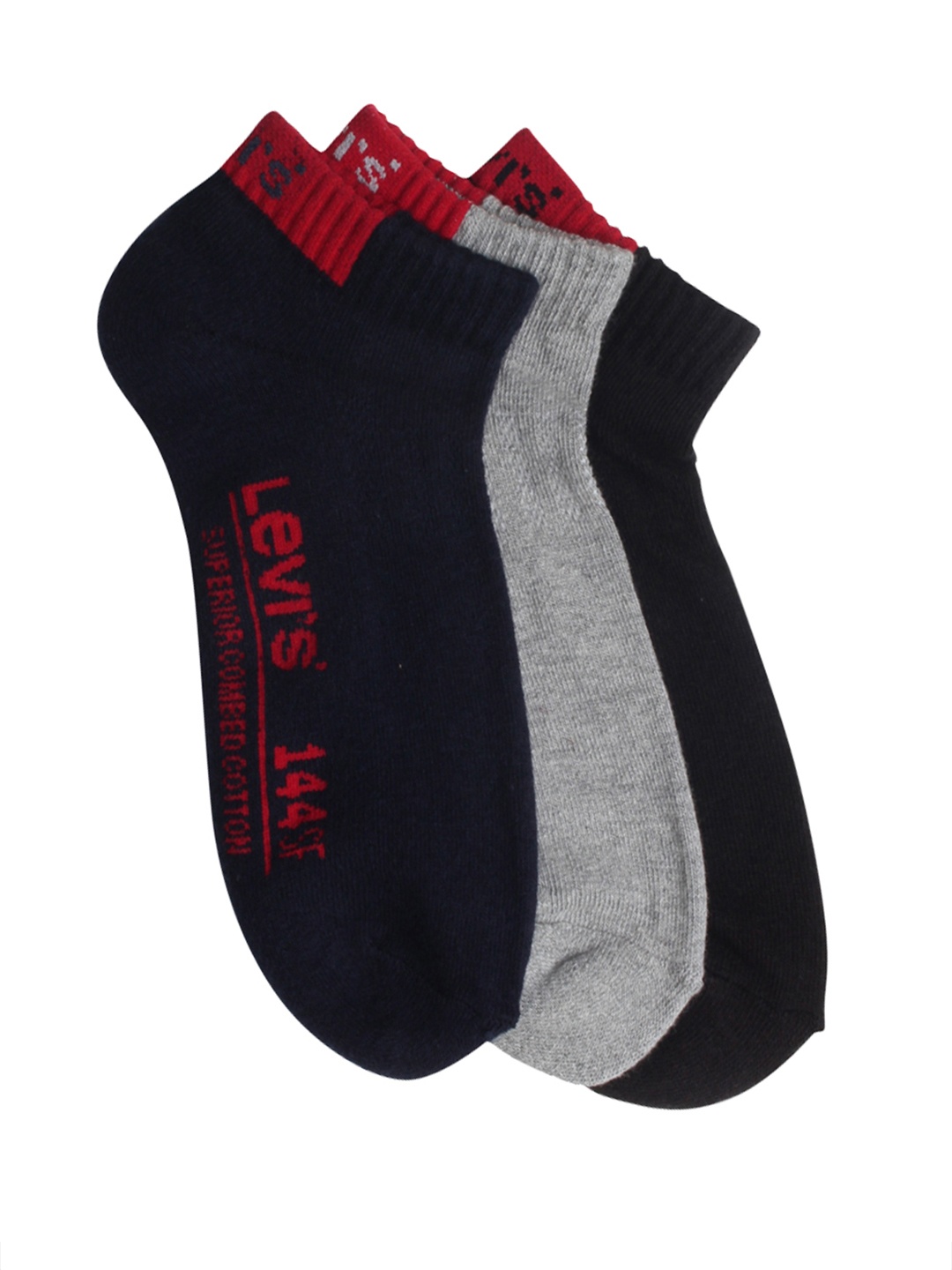 

Levis Men Set of 3 Ankle-Length Socks, Grey