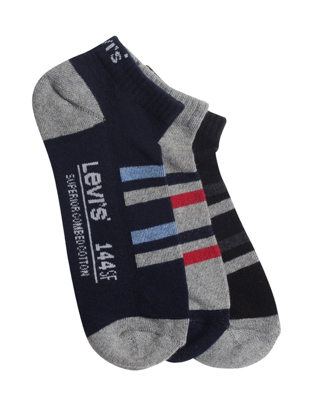 

Levis Men Set of 3 Ankle-Length Socks, Grey