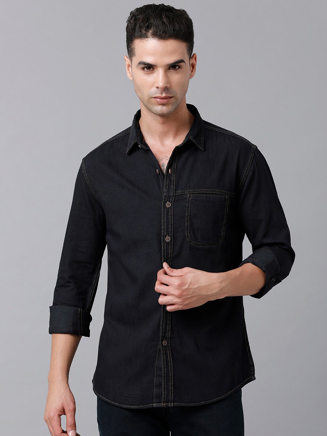 

YOVISH Men Blue Smart Tailored Fit Casual Cotton Shirt