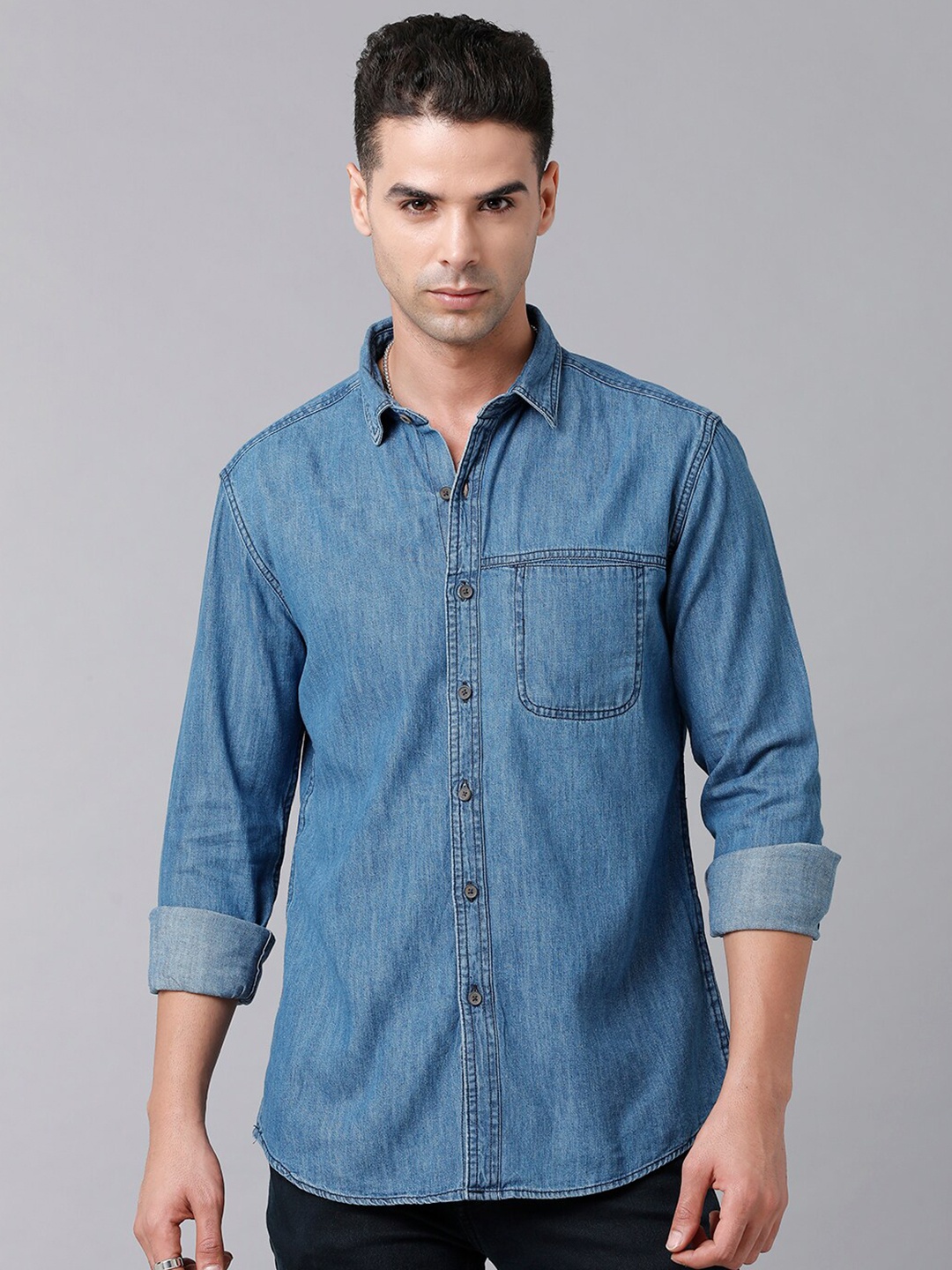 

YOVISH Men Blue Smart Tailored Fit Casual Shirt