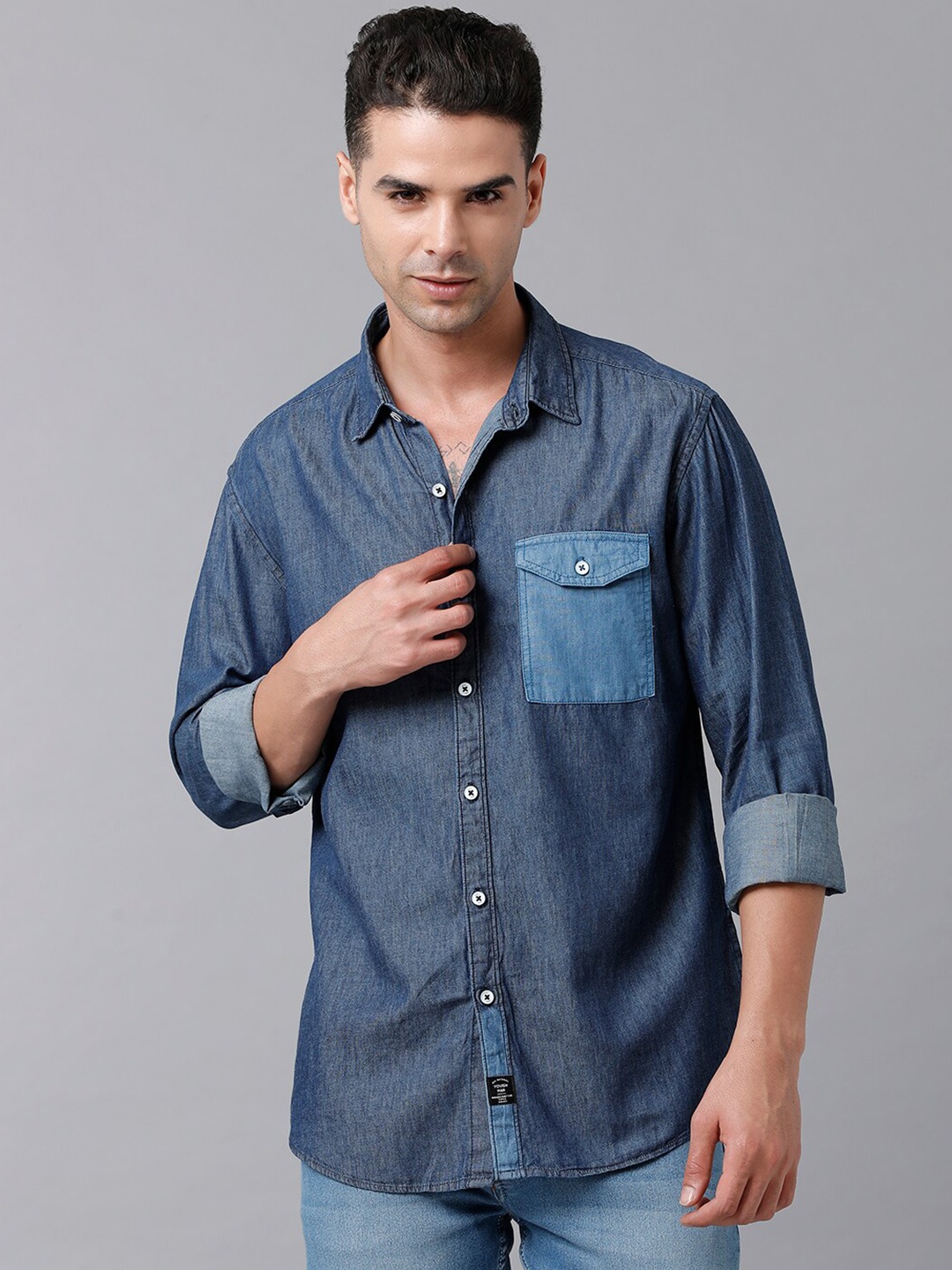 

YOVISH Men Blue Smart Tailored Fit Casual Shirt