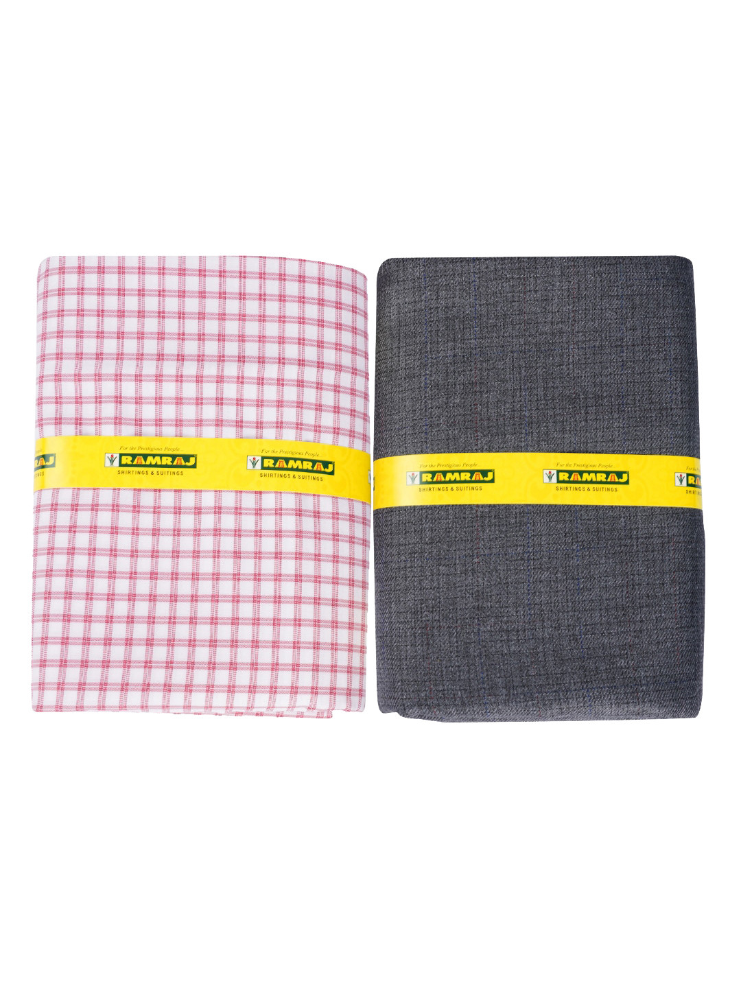 

Ramraj Men White & Pink Checked Shirt & Trouser Cotton Clothing Fabric