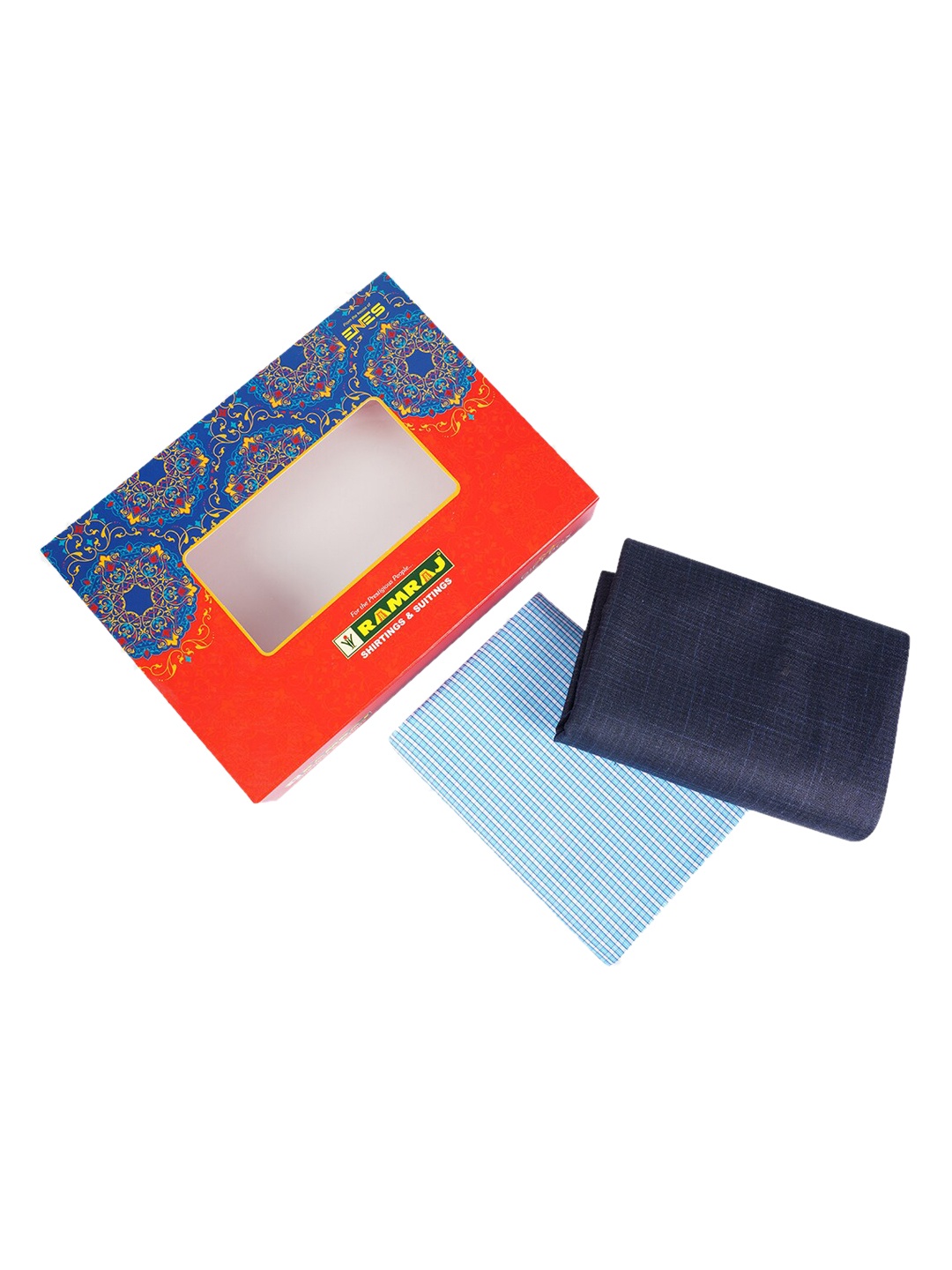 

Ramraj Men Blue Checked Shirt With Trouser Cotton Clothing Fabric