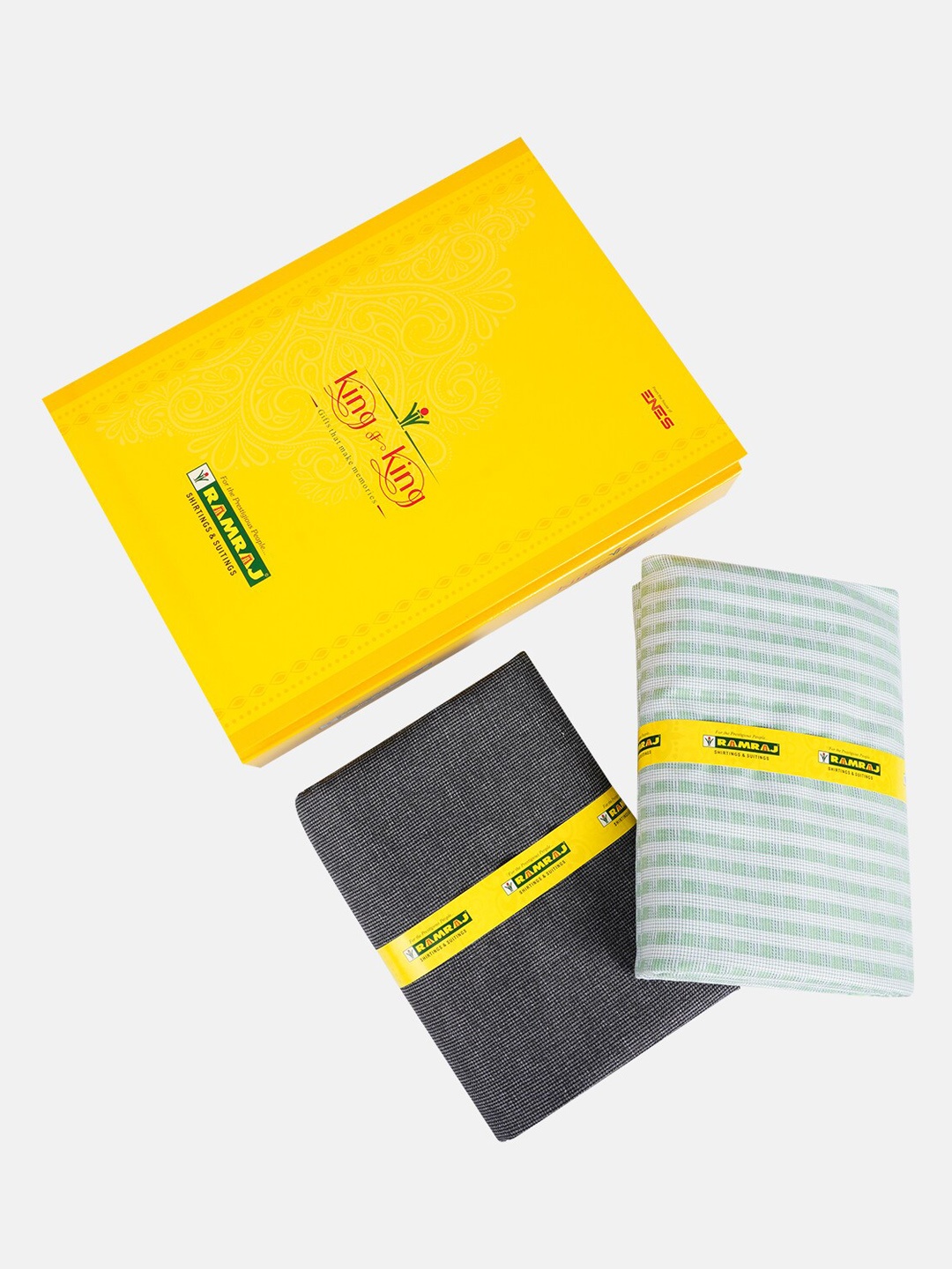 

Ramraj Men Sea Green & Grey Shirt & Trouser Cotton Clothing Fabric Set