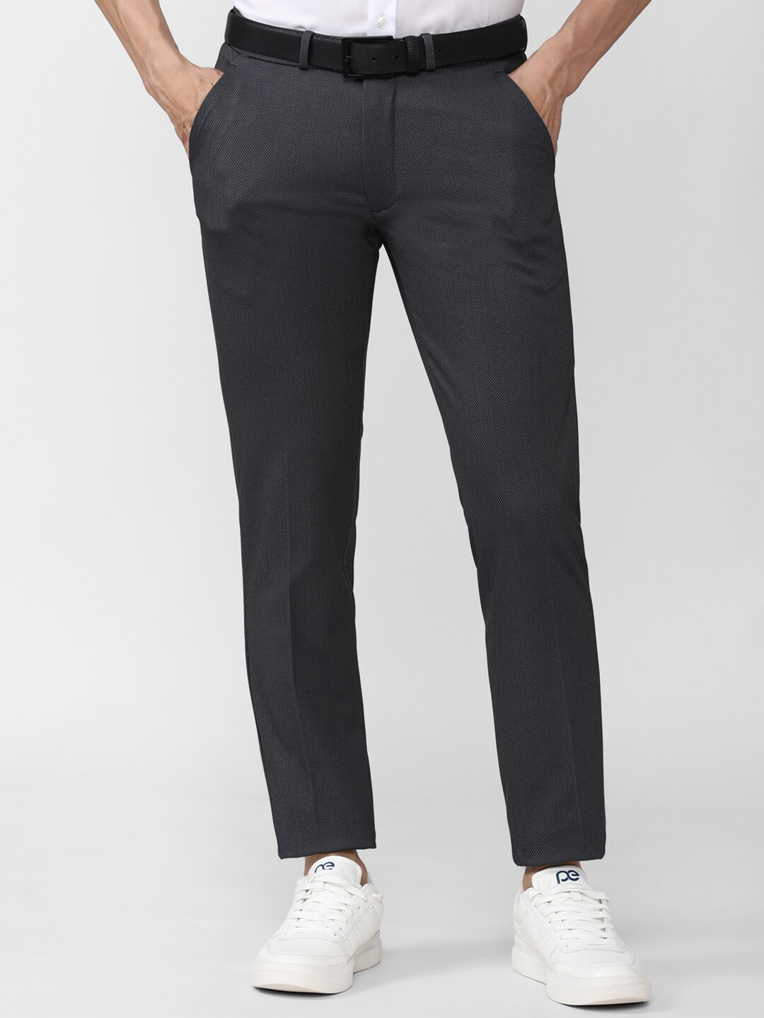 

Peter England Men Slim Fit Chinos Trousers, Charcoal