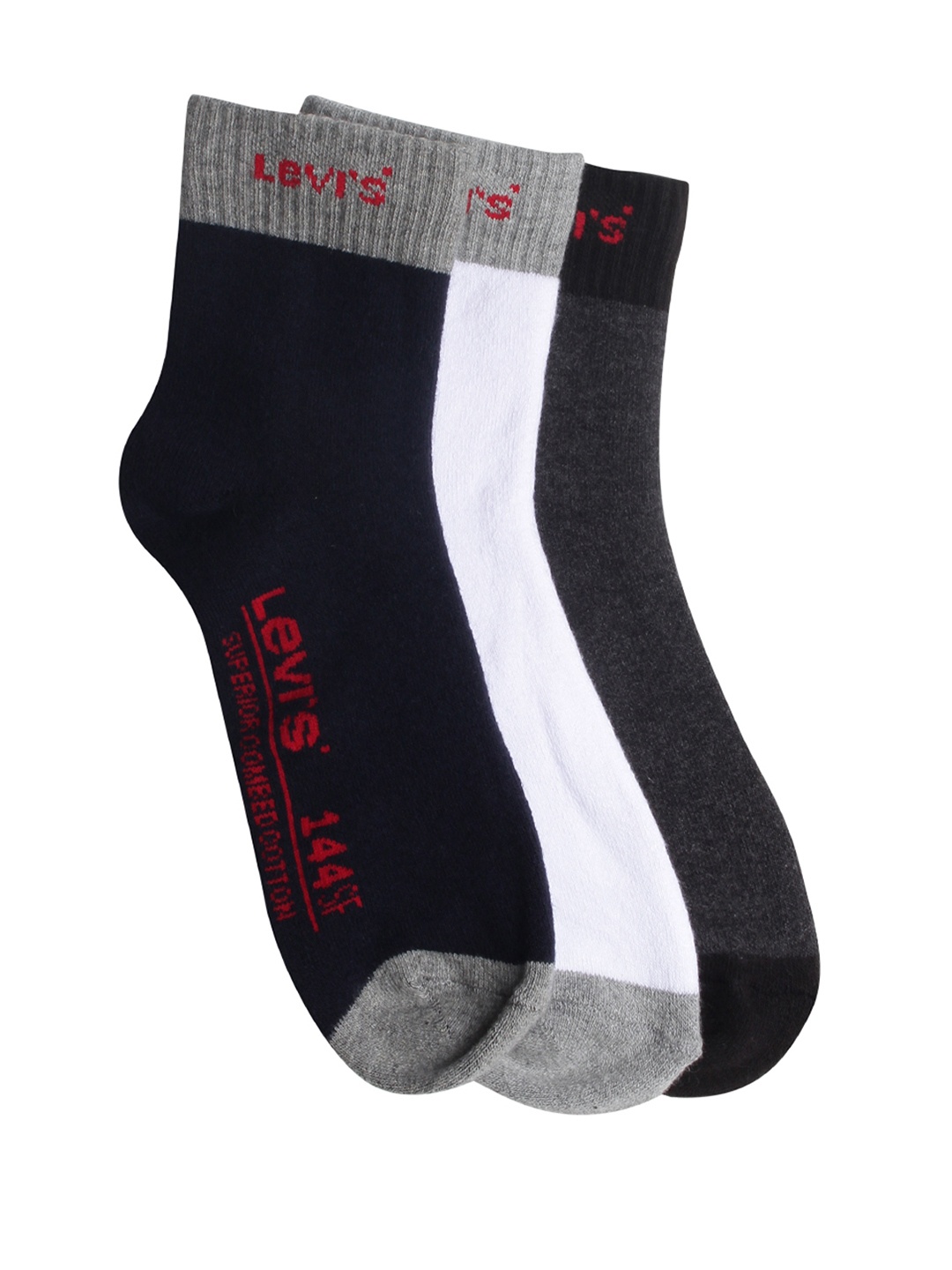 

Levis Men Set of 3 Ankle-Length Socks, White