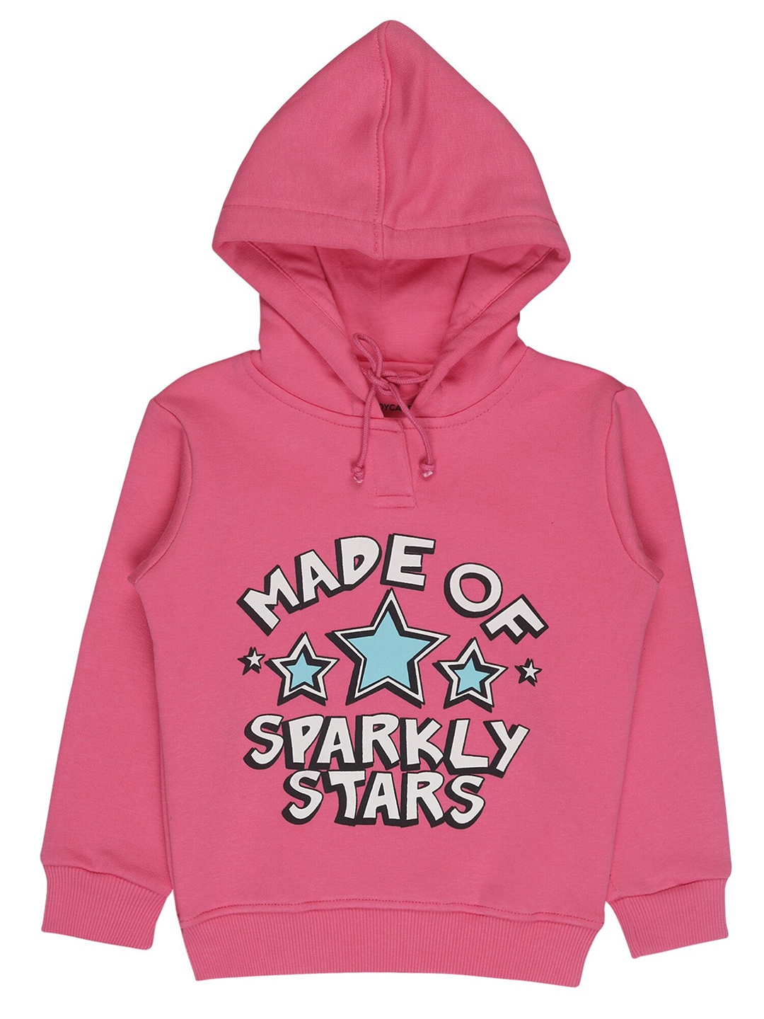 

Bodycare Kids Girls Pink Printed Cotton Hooded Sweatshirt