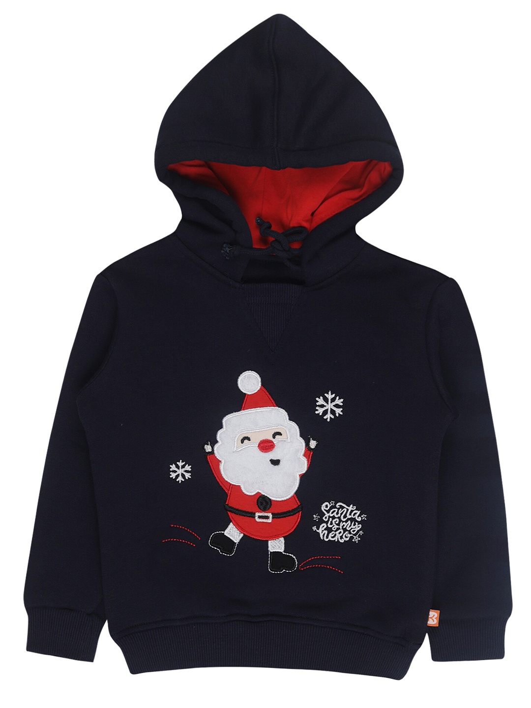 

Bodycare Kids Boys Navy Blue Embroidered Cotton Hooded Sweatshirt