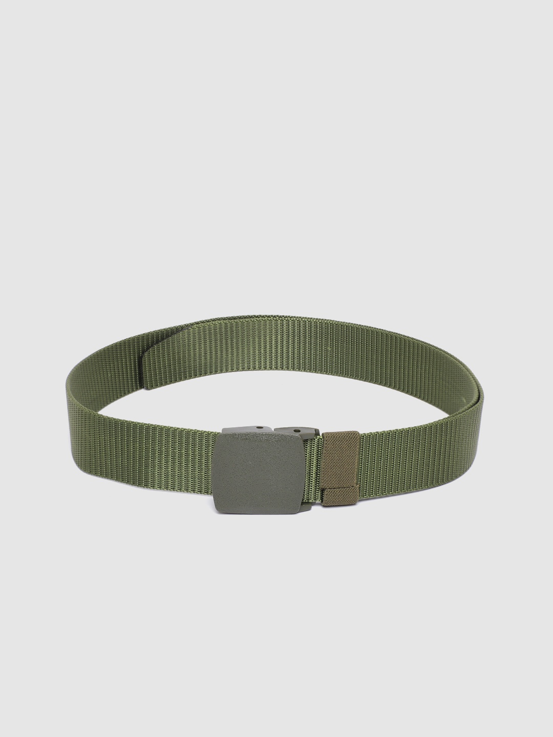 

HIGHLANDER Men Olive Green Woven Design Belt
