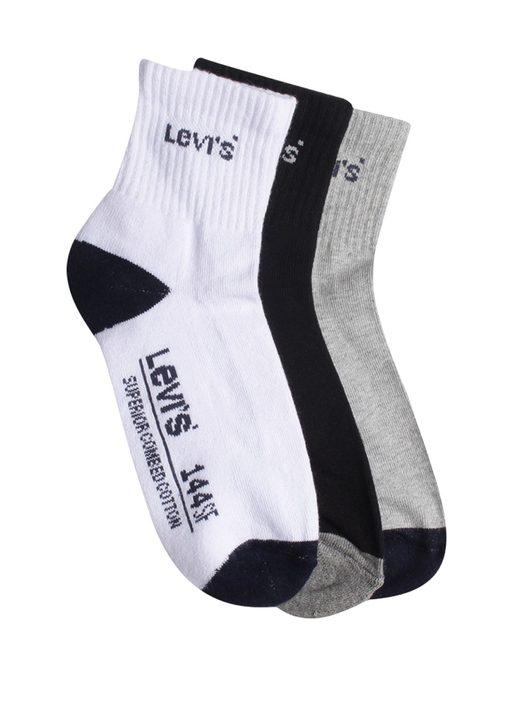 

Levis Men Set of 3 Ankle-Length Socks, Grey