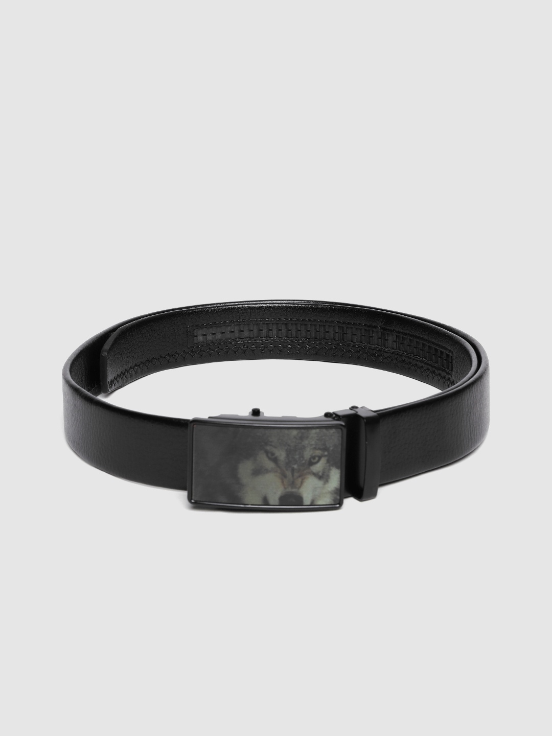 

HIGHLANDER Men Black Textured Synthetic Leather Belt