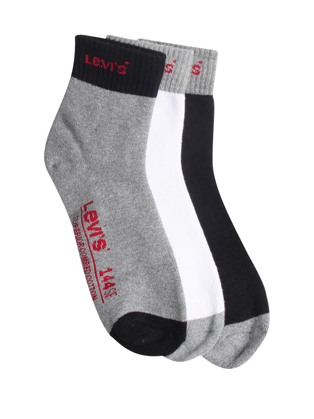 

Levis Men Set of 3 Ankle-Length Socks, Grey