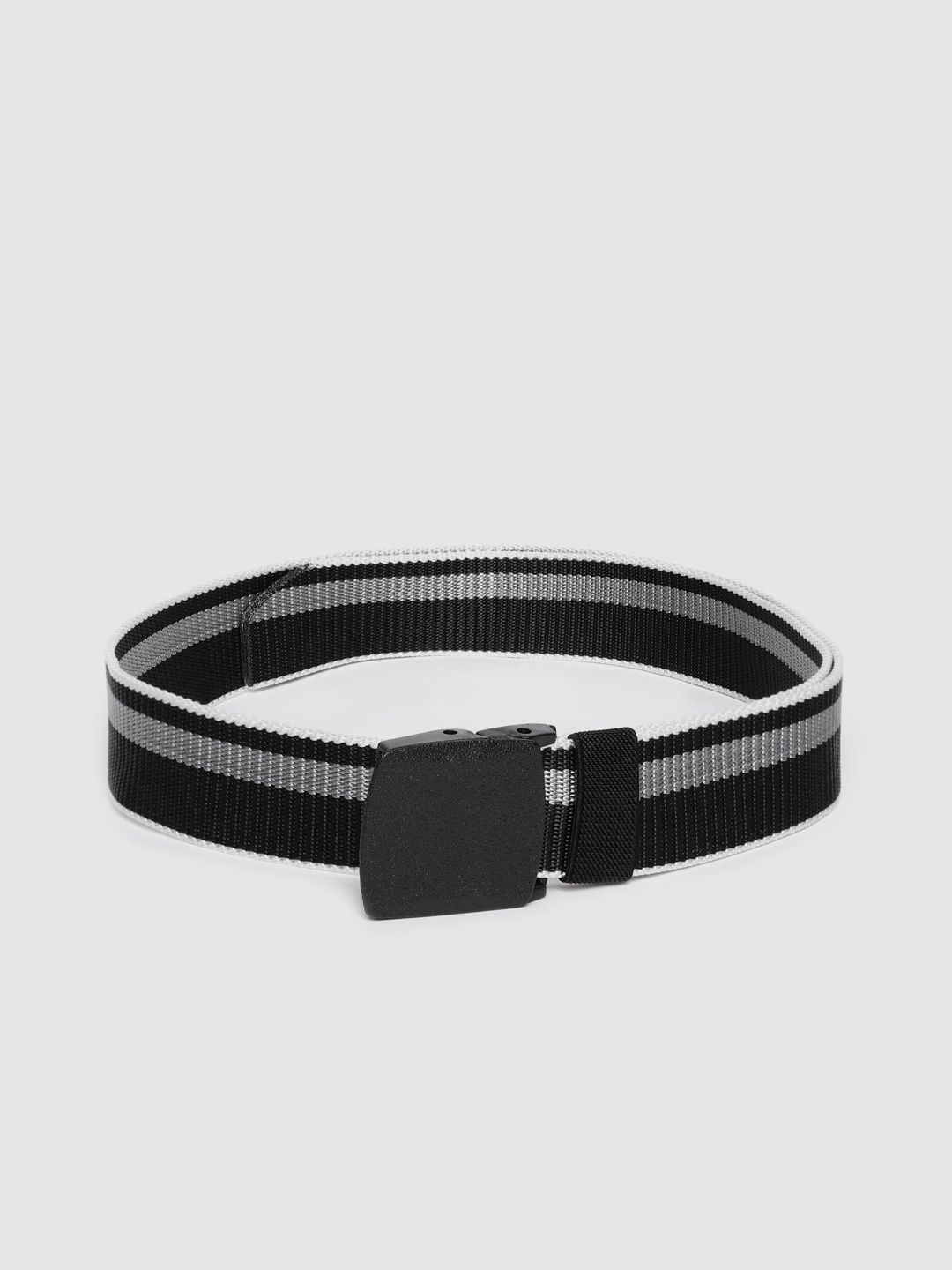 

HIGHLANDER Men Black & Grey Striped Belt