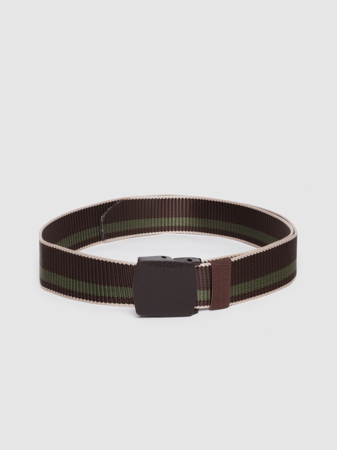 

HIGHLANDER Men Brown & Green Striped Belt