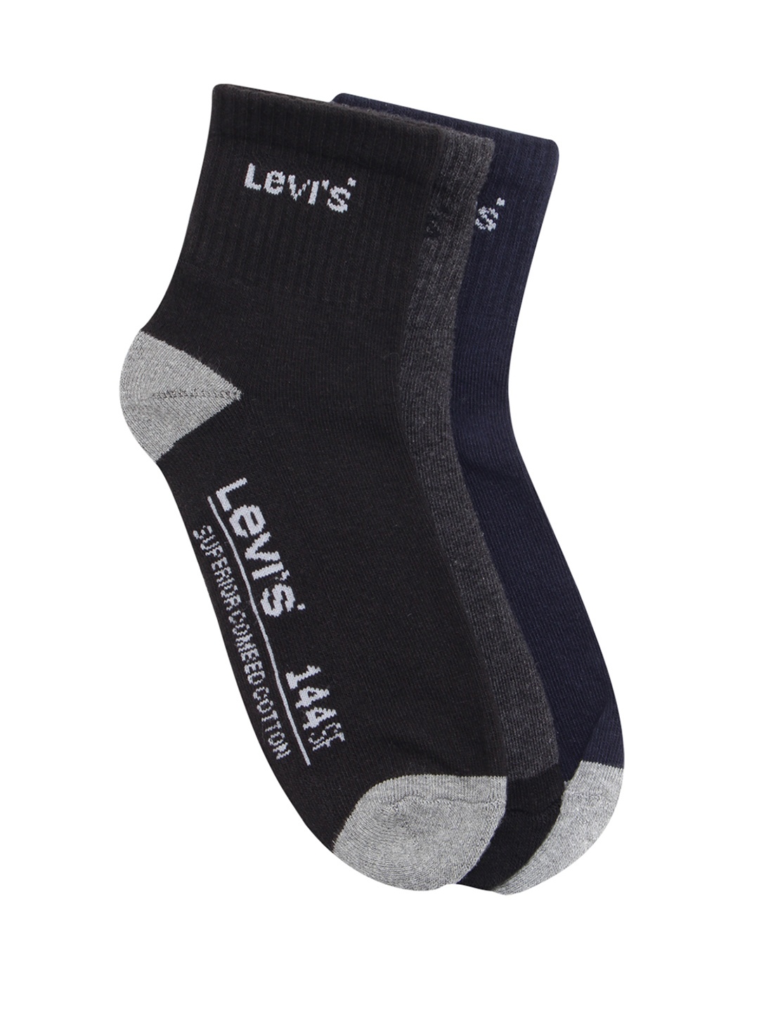 

Levis Men Set of 3 Ankle-Length Socks, Black