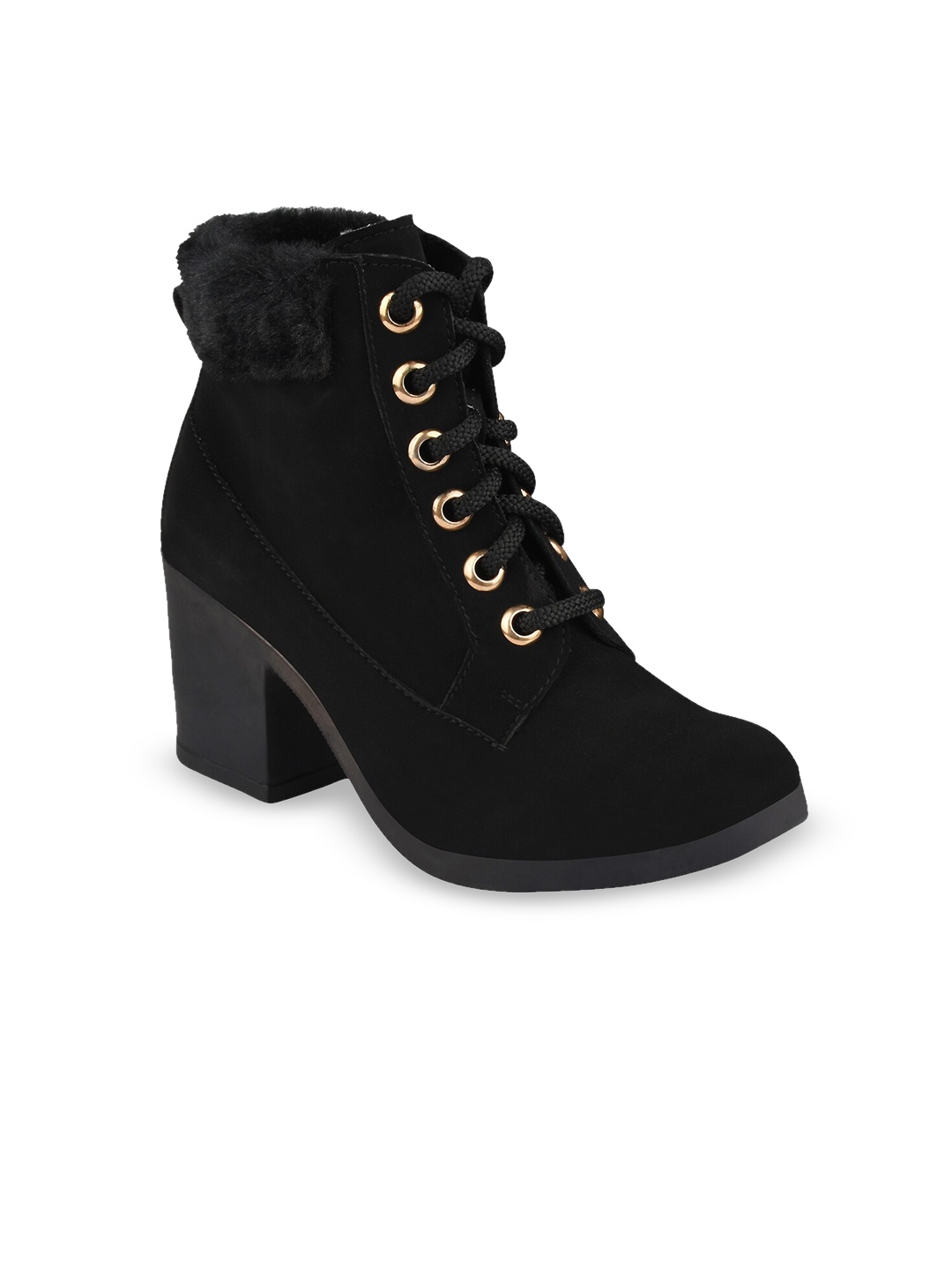 

Shoetopia Girls Black Solid Regular Boots