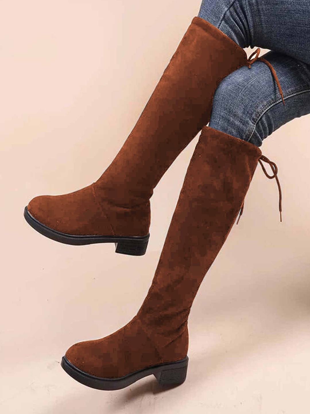 

Shoetopia Girls Brown Solid Regular Boots