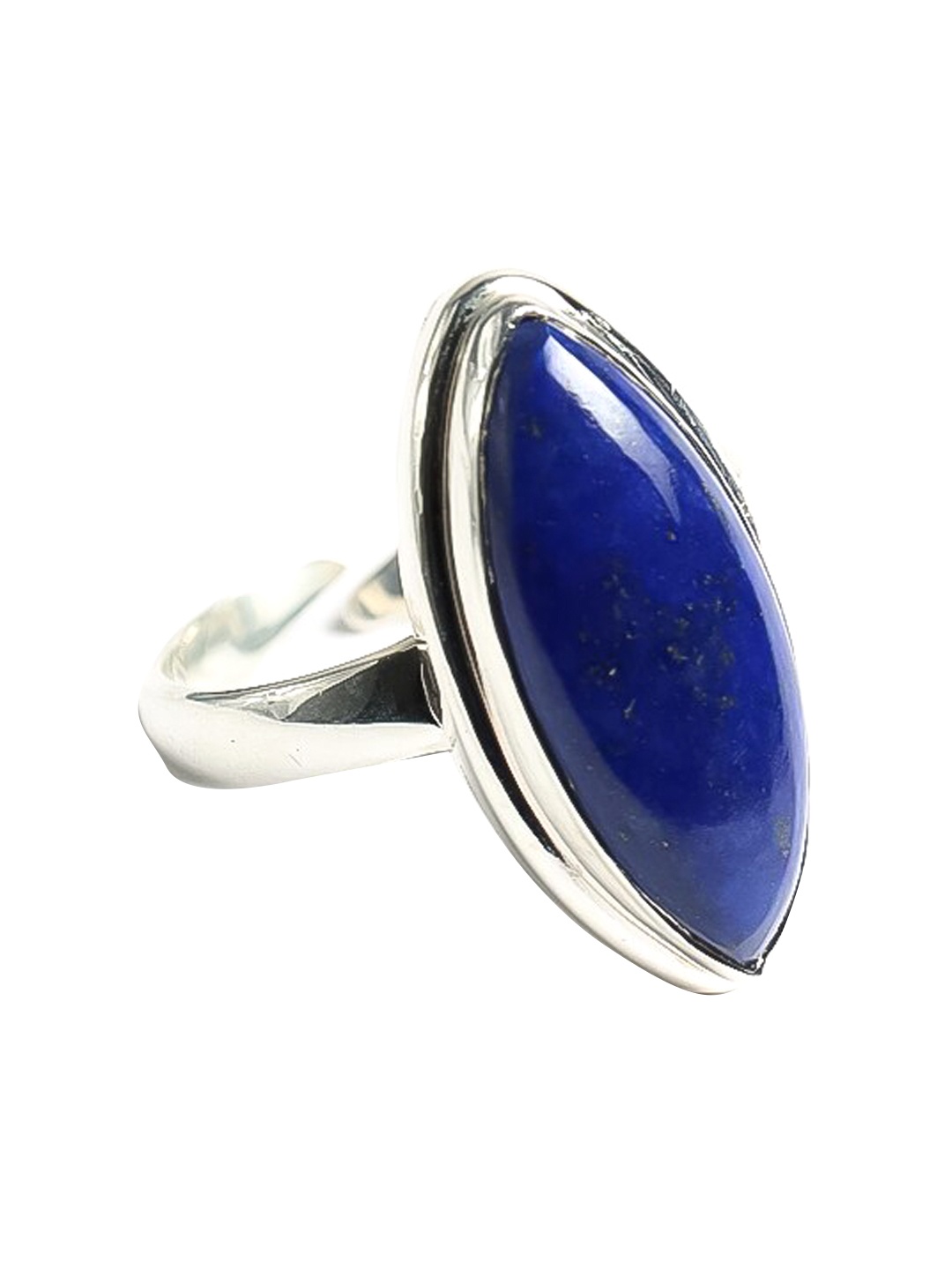 

STILSKII Silver-Plated Blue Stone-Studded Finger Ring