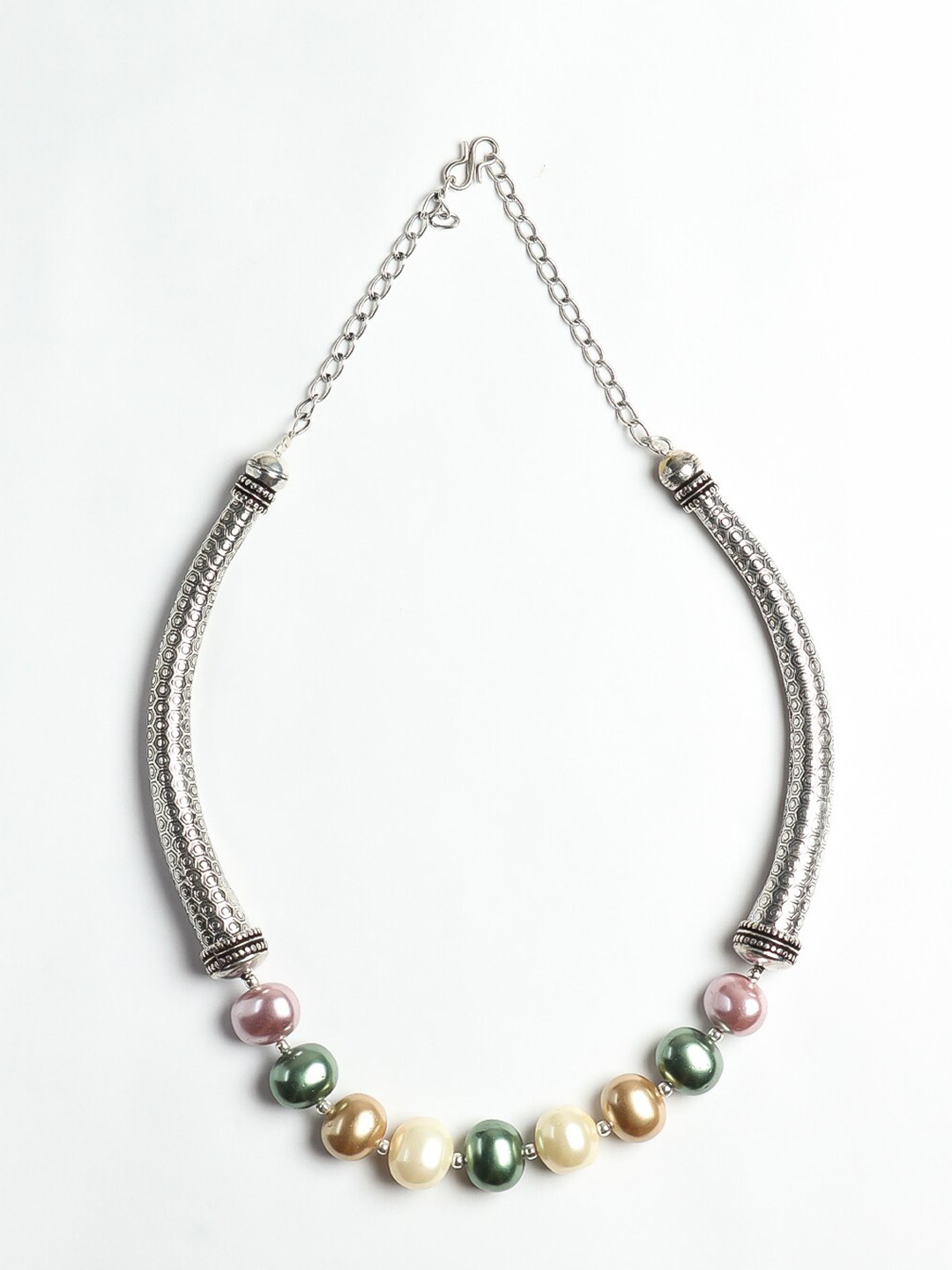 

STILSKII Silver-Toned & Green Brass Brass-Plated Chain