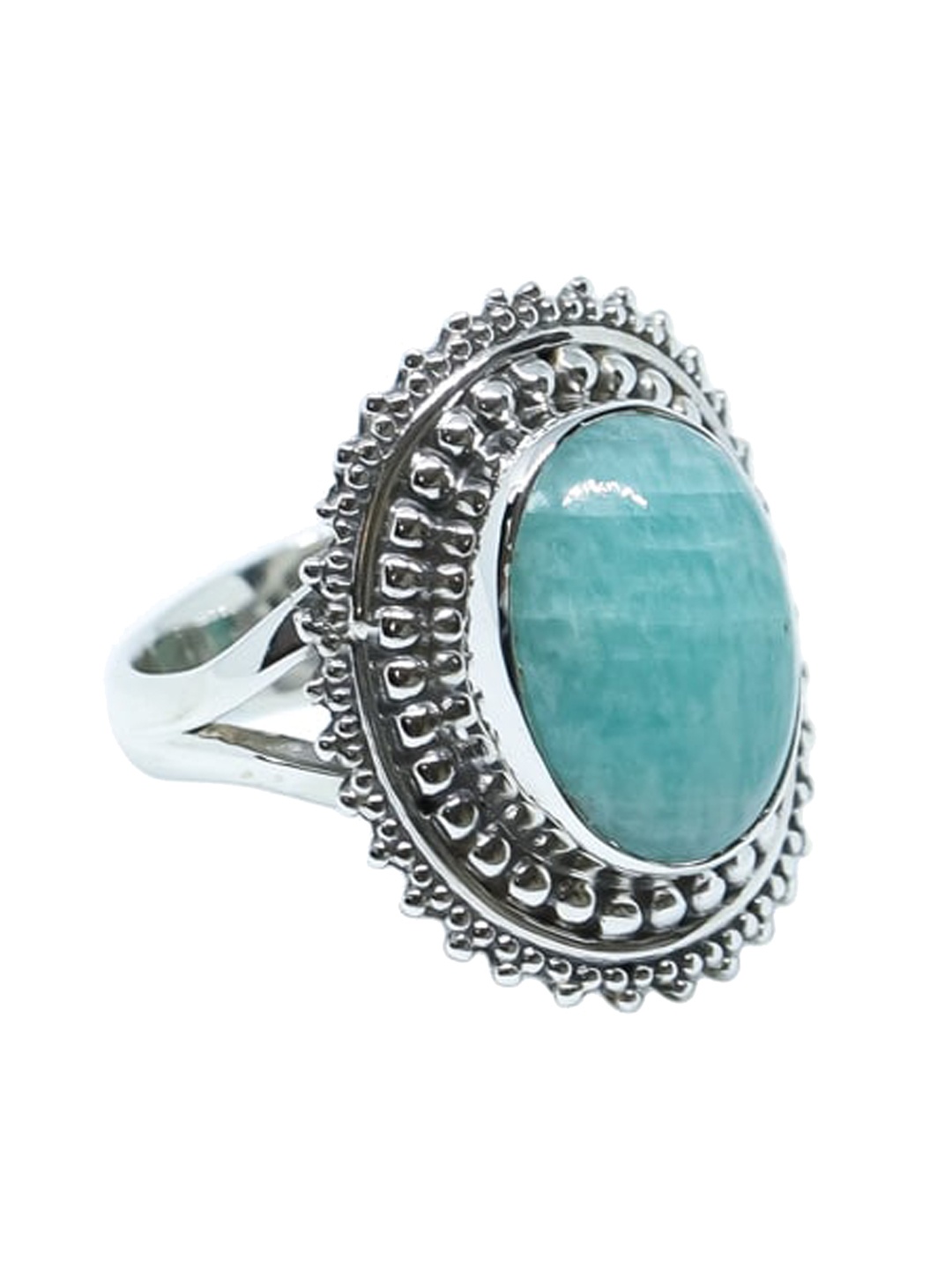 

STILSKII Silver-Plated Turquoise Blue Gemstone Finger Ring