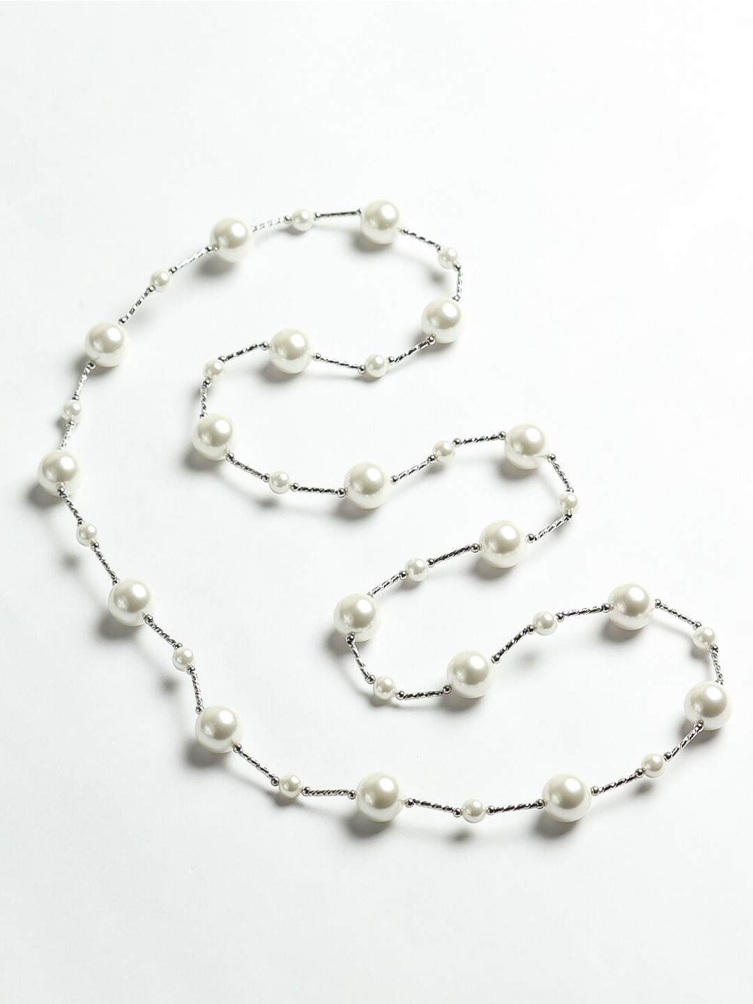 

STILSKII Silver-Toned & White Brass Brass-Plated Necklace