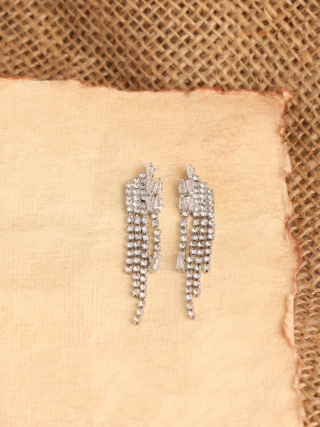 

SOHI Silver-Toned Contemporary Studs Earrings