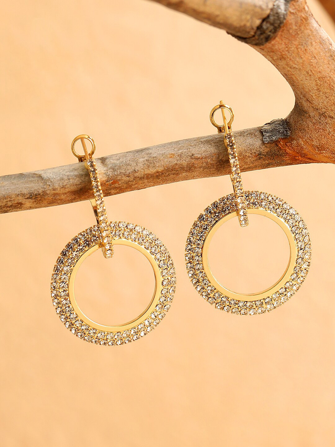 

SOHI Gold-Plated Contemporary Hoop Earrings
