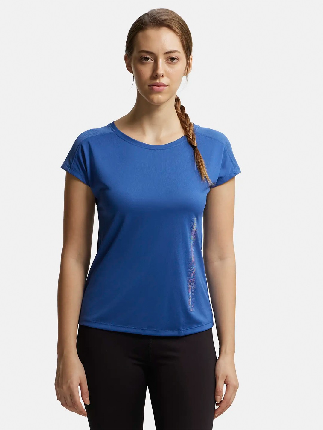 

Jockey Breathable Mesh Relaxed Fit Printed Round Neck T-Shirt, Blue