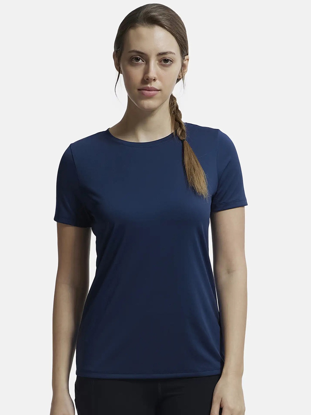 

Jockey Solid Microfiber Relaxed Fit Tshirt-MW71, Navy blue