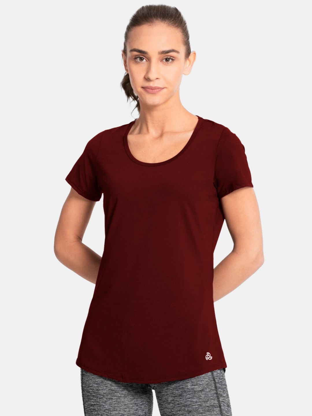 

Jockey Women Burgundy T-shirt