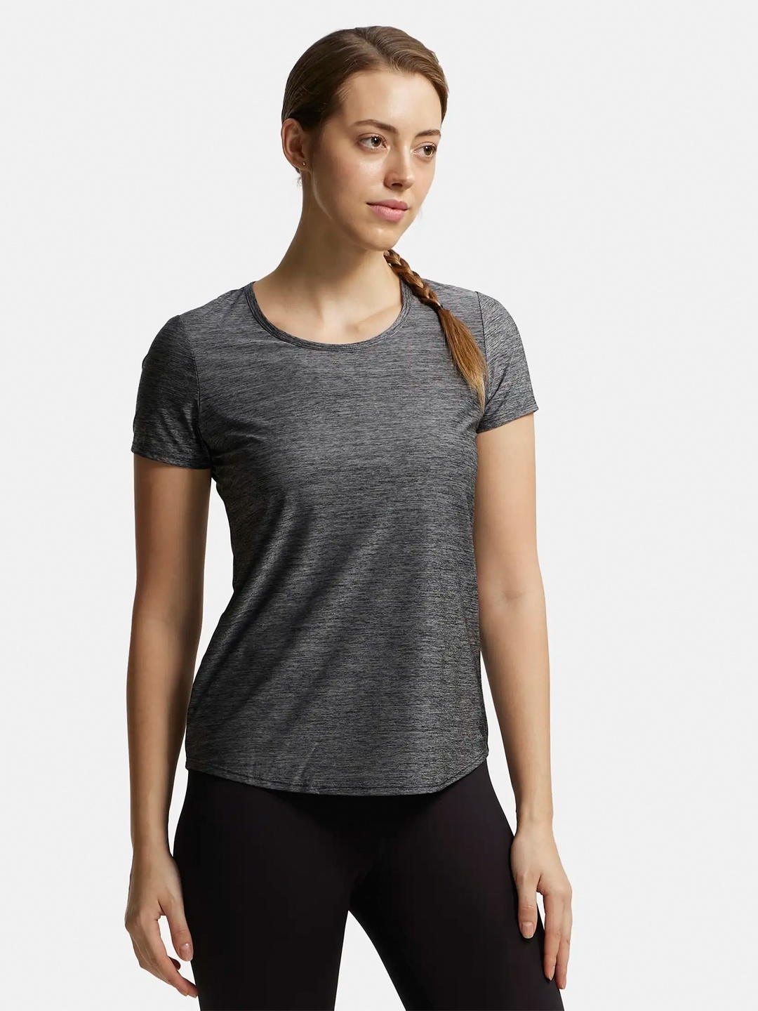 

Jockey Tactel Relaxed Fit Curved Hem Styled T-Shirt, Black