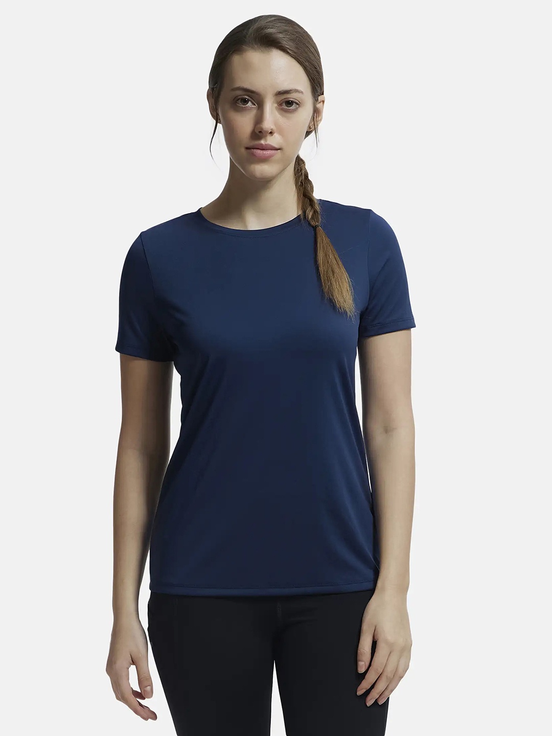 

Jockey Solid Microfiber Relaxed Fit Tshirt-MW71, Navy blue