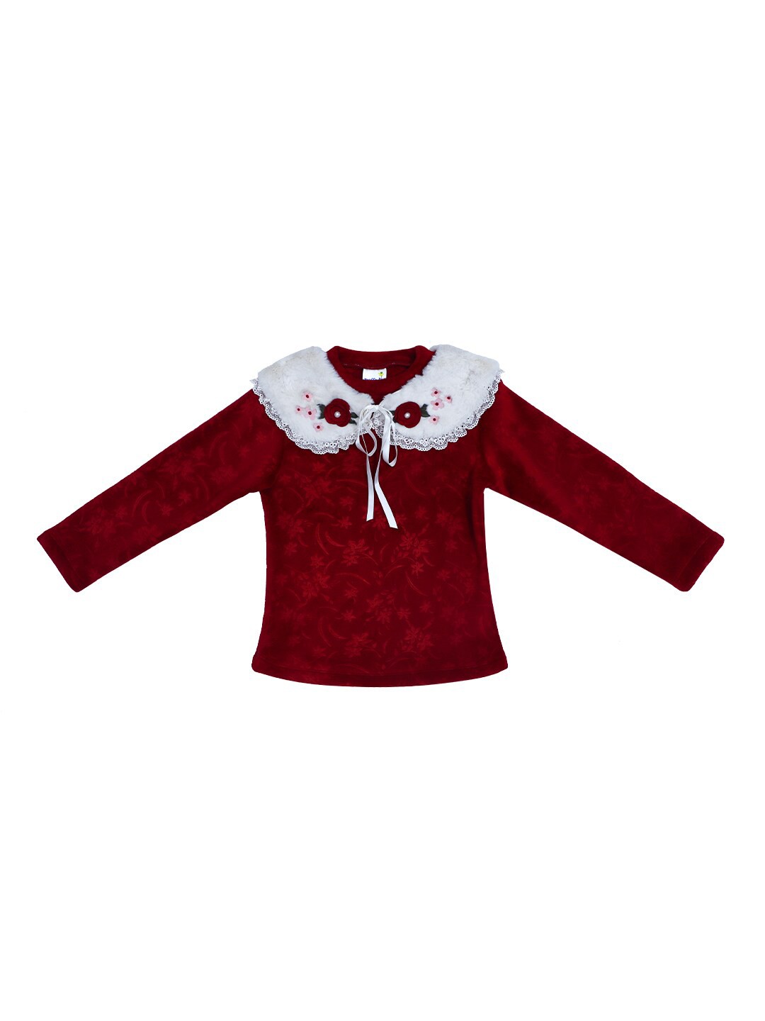 

Daffodils GIRLS WEAR Maroon Embellished Top