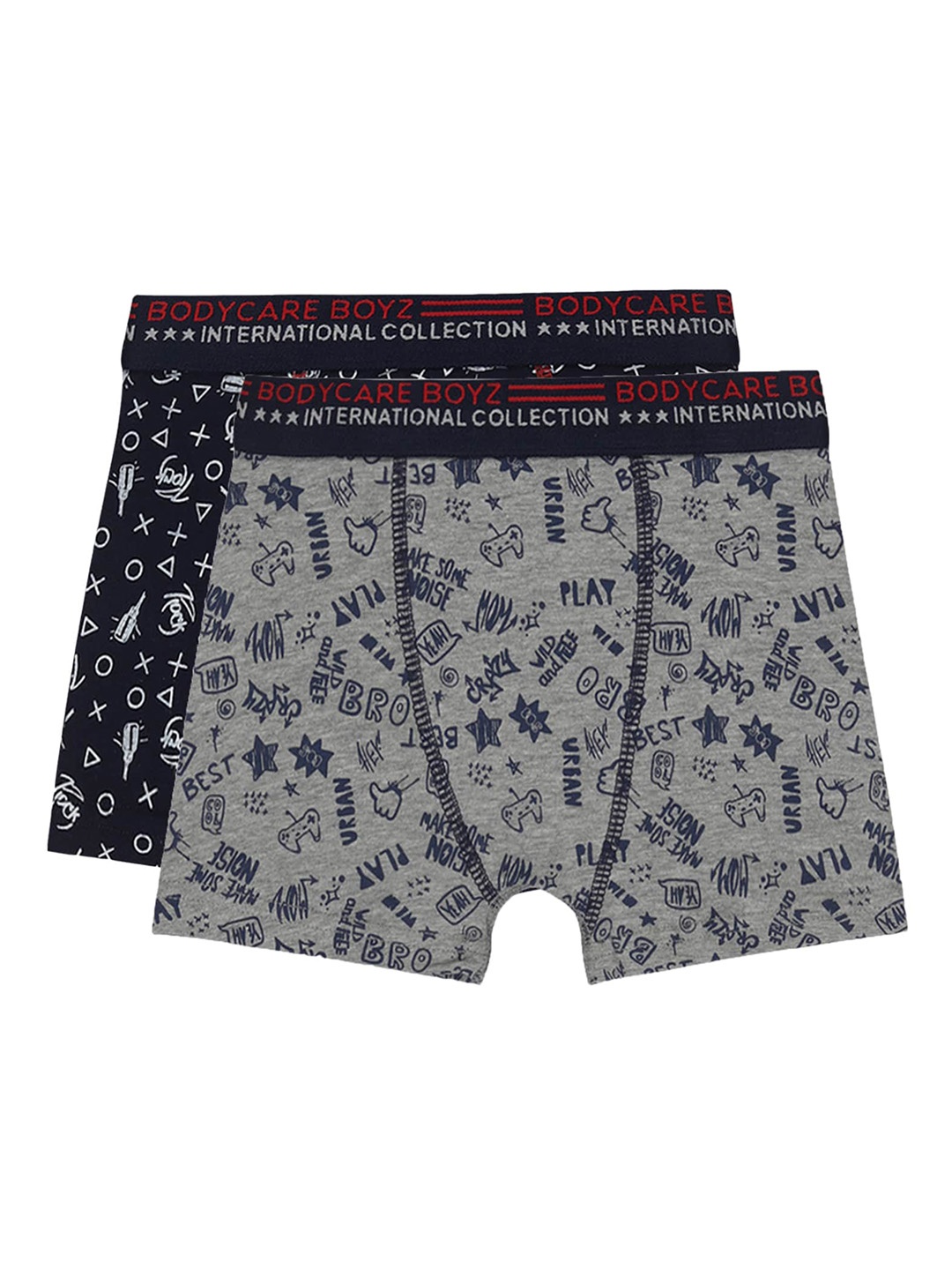 

Bodycare Kids Boys Pack Of 2 Black & Grey Cotton Trunks