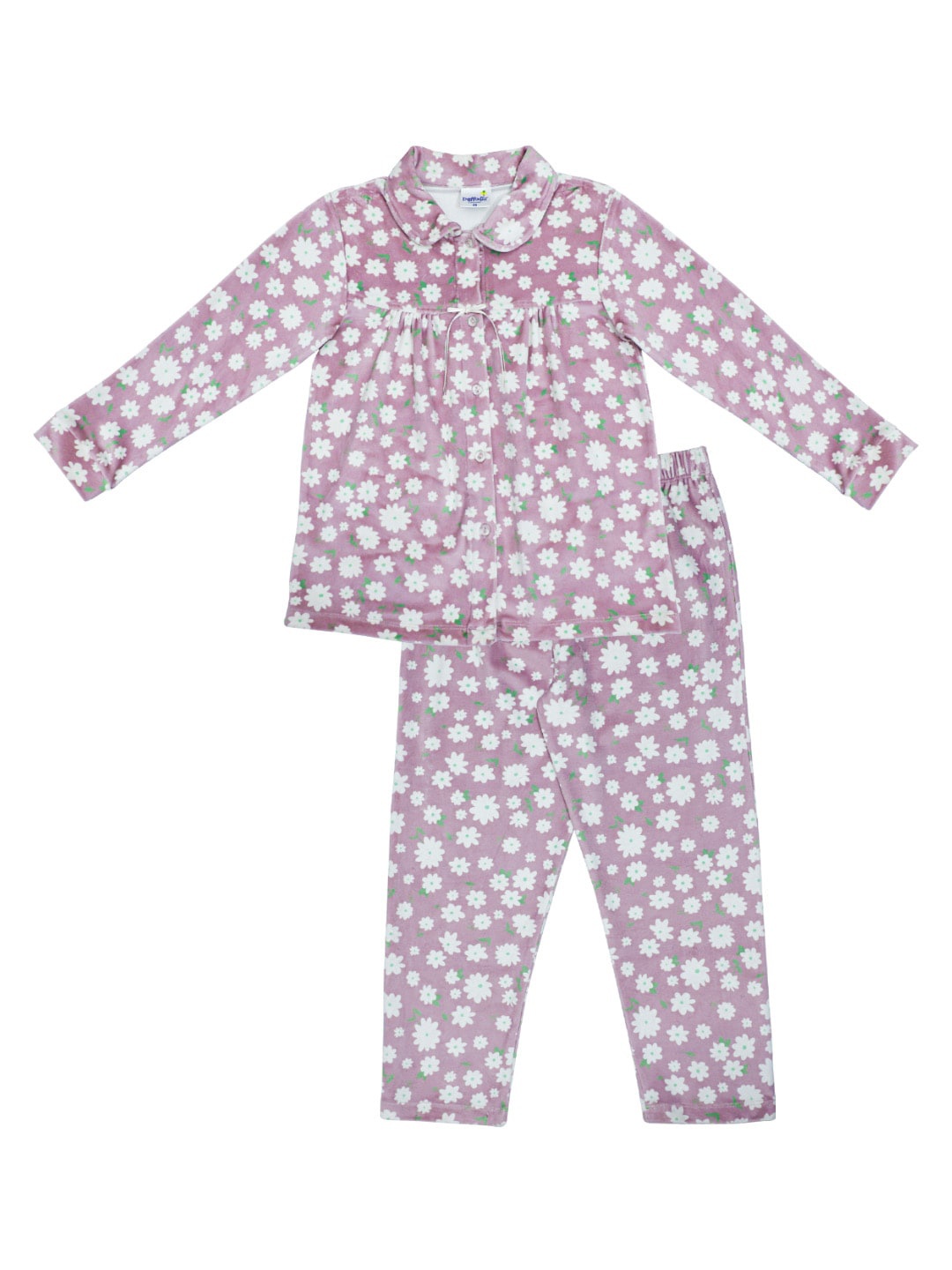 

Daffodils GIRLS WEAR Girls Pink & White Printed Night suit
