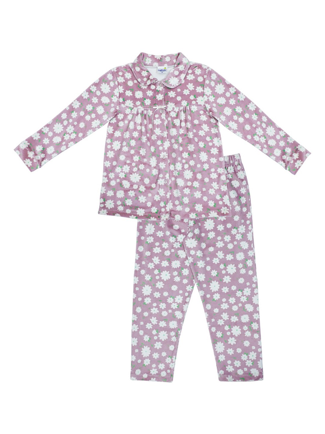 

Daffodils GIRLS WEAR Girls Pink & White Printed Night suit
