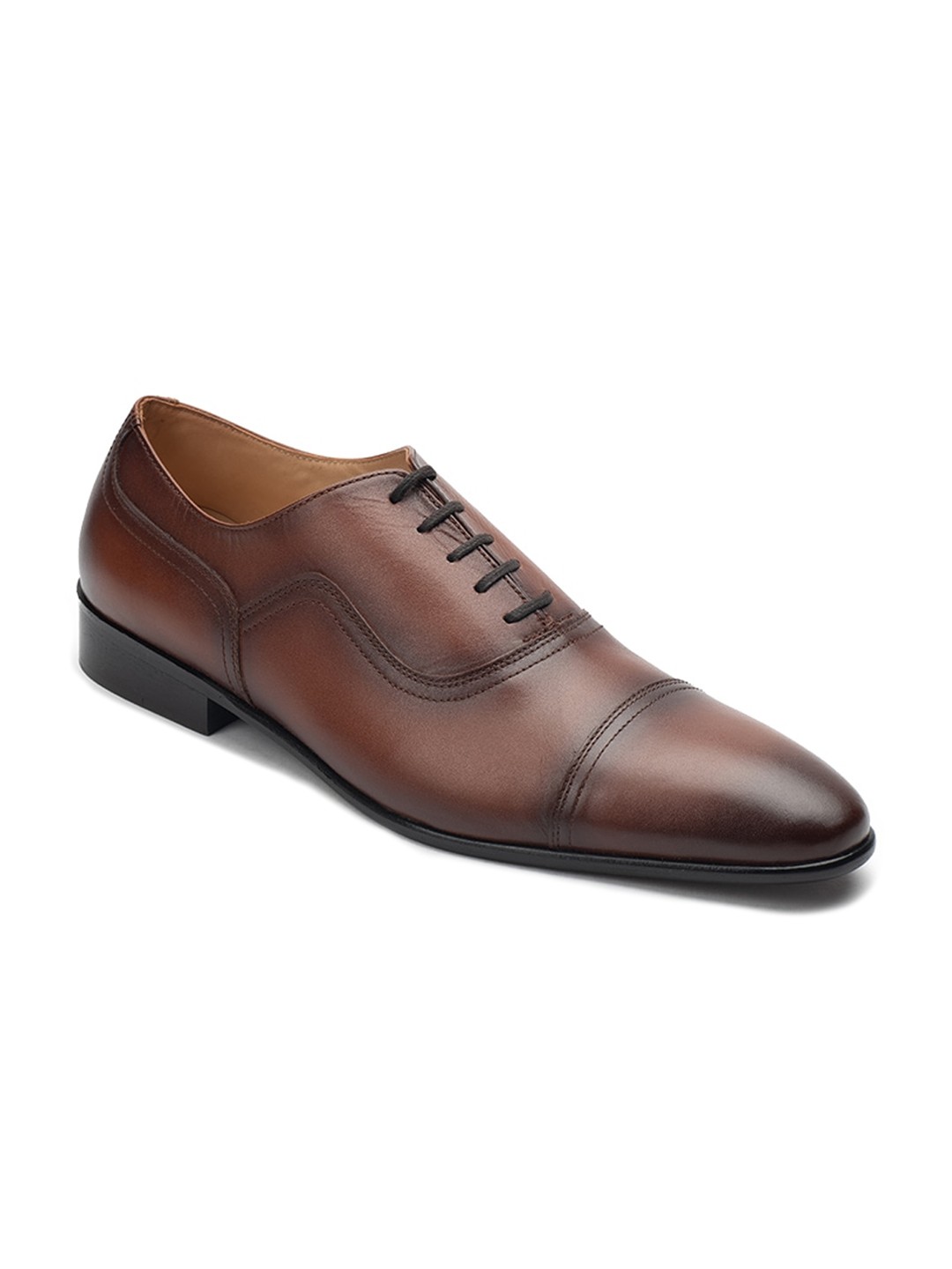 

Heel & Buckle London Men Tan Brown Textured Formal Oxfords