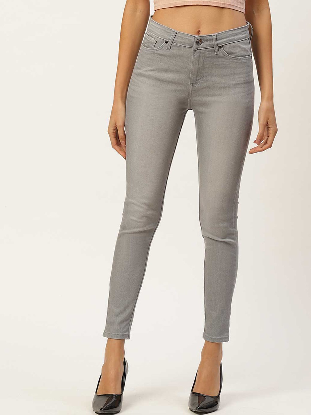 

Xpose Women Grey Comfort Slim Fit High-Rise Stretchable Jeans