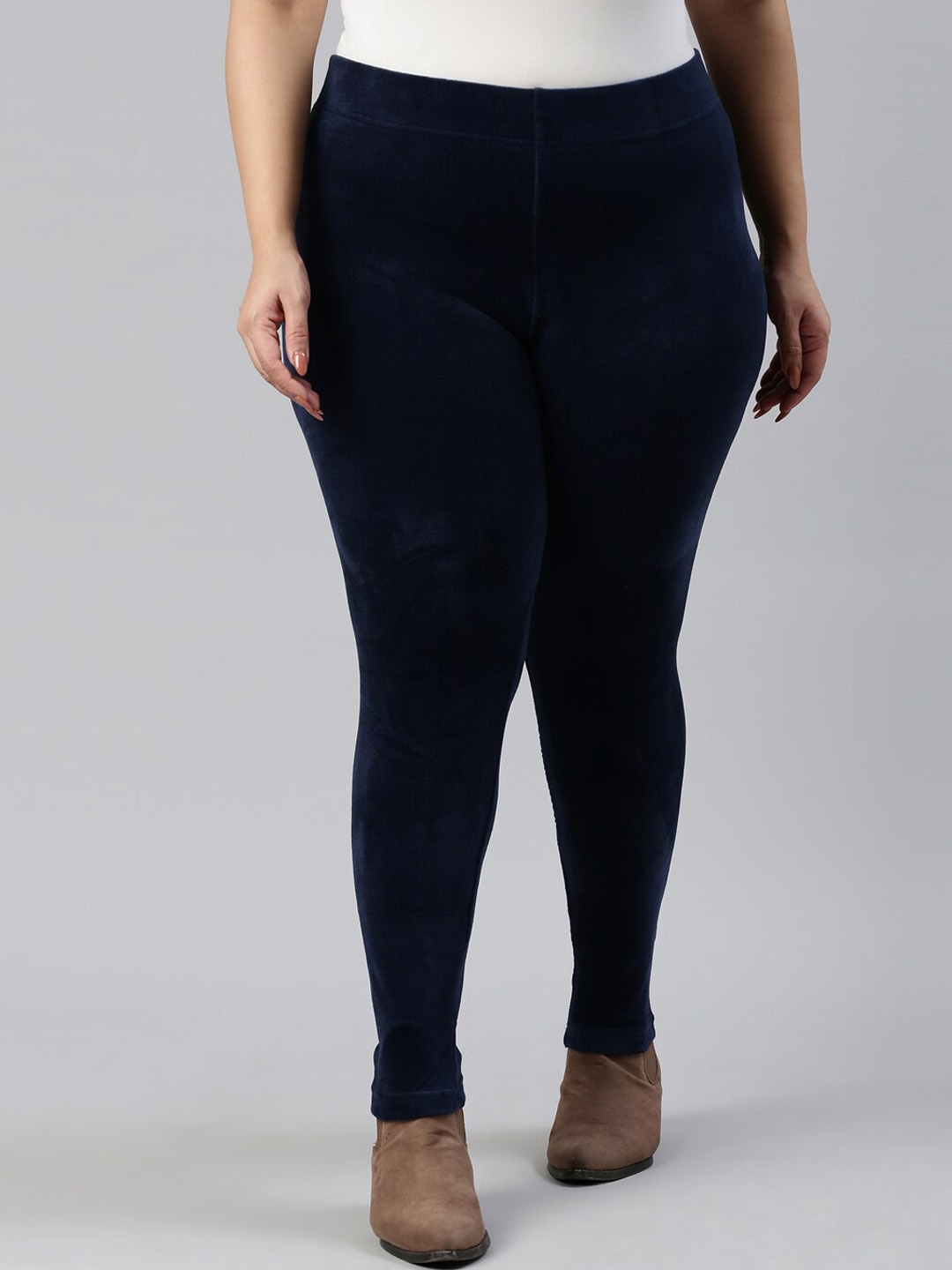 

Go Colors Women Navy Blue Solid Ankle-Length Ultra Warm Leggings