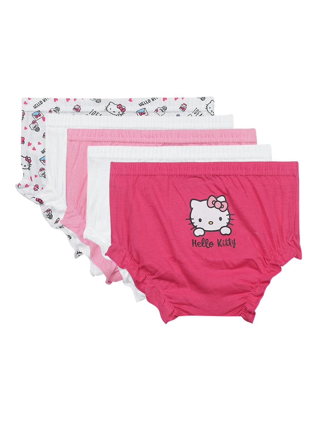 

Bodycare Kids Girls Pack Of 5 Assorted Hello Kitty Cotton Hipster Briefs