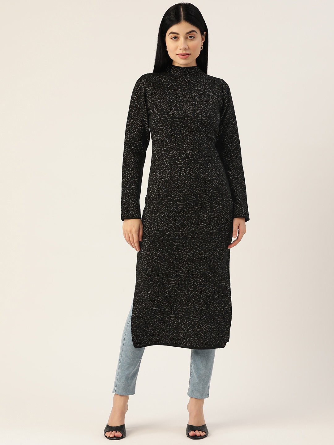 

Madame Women Black Longline Pullover