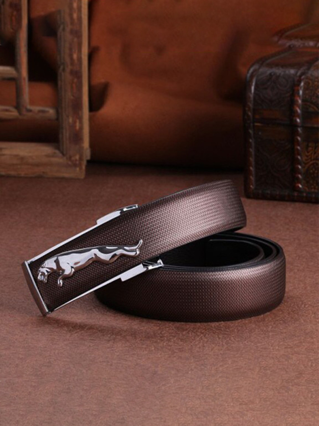 

WINSOME DEAL Men Brown Textured Belt