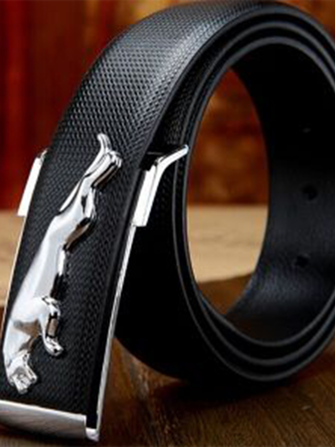 

WINSOME DEAL Men Black Textured Belt