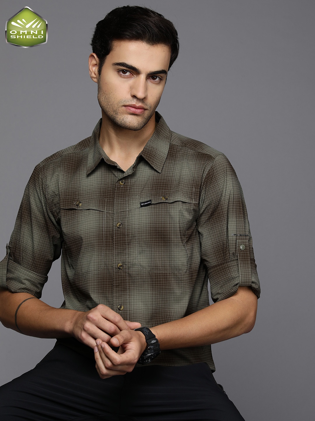 

Columbia Newton Ridge II Opaque Checked Casual Shirt, Green