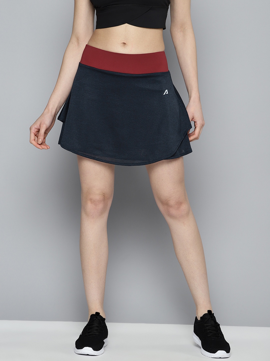

Alcis Women Solid Sports Wrap Mini Skirt, Navy blue