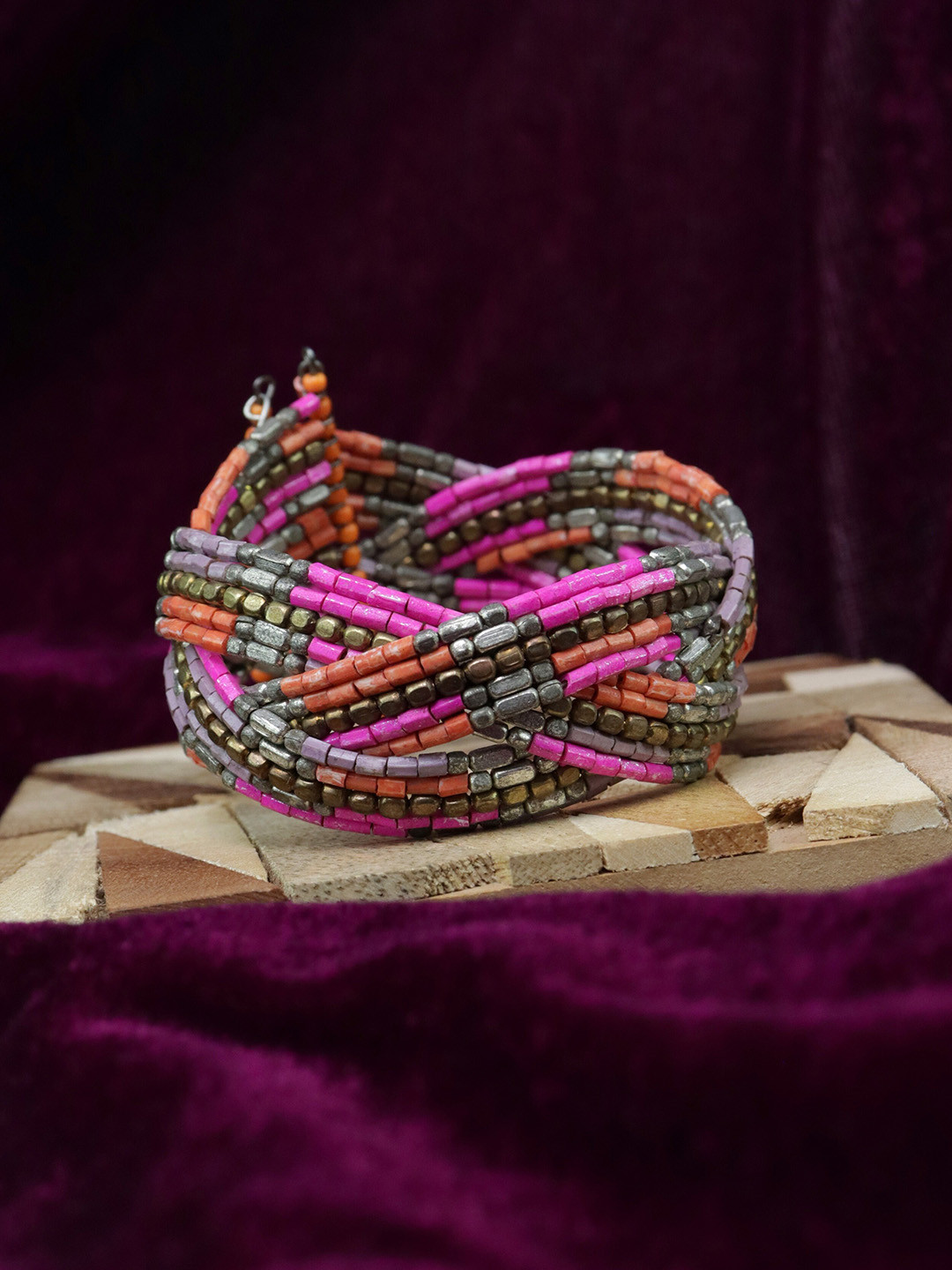 

Krelin Women Pink & Coral Cuff Bracelet