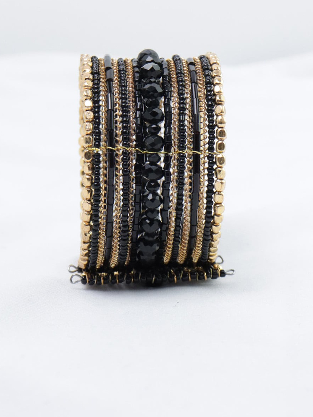 

Krelin Women Black & Gold-Toned Cuff Bracelet