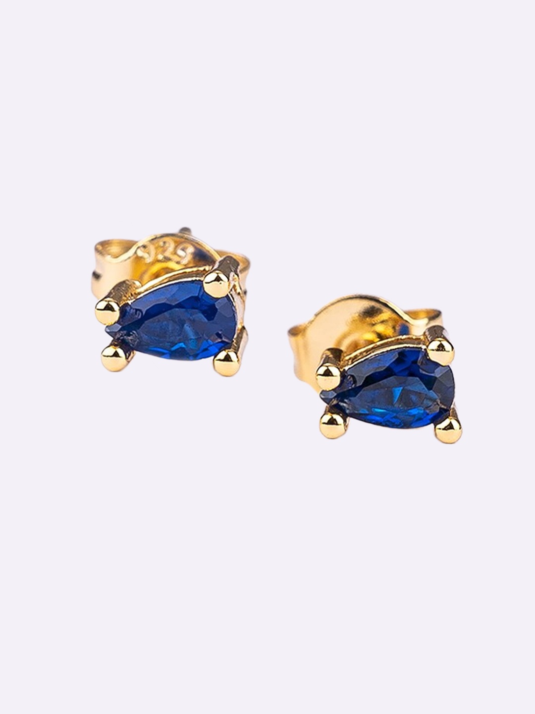 

PALMONAS 18k Gold Plated & Blue Contemporary Studs Earrings
