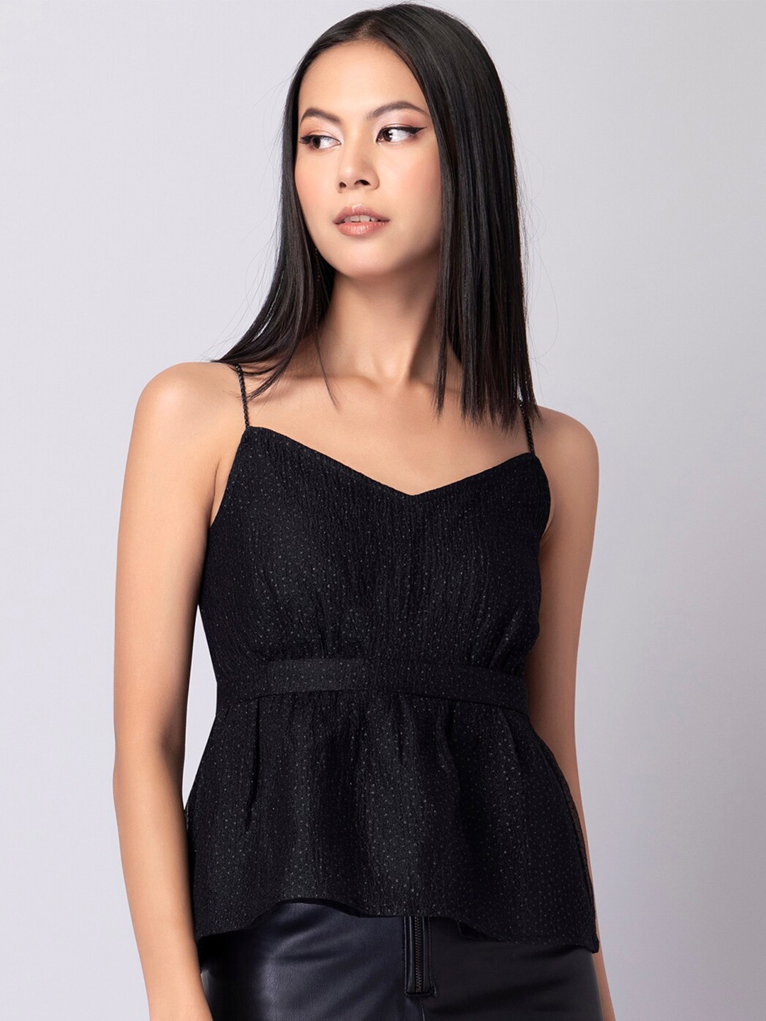 

FabAlley Women Black Empire Top