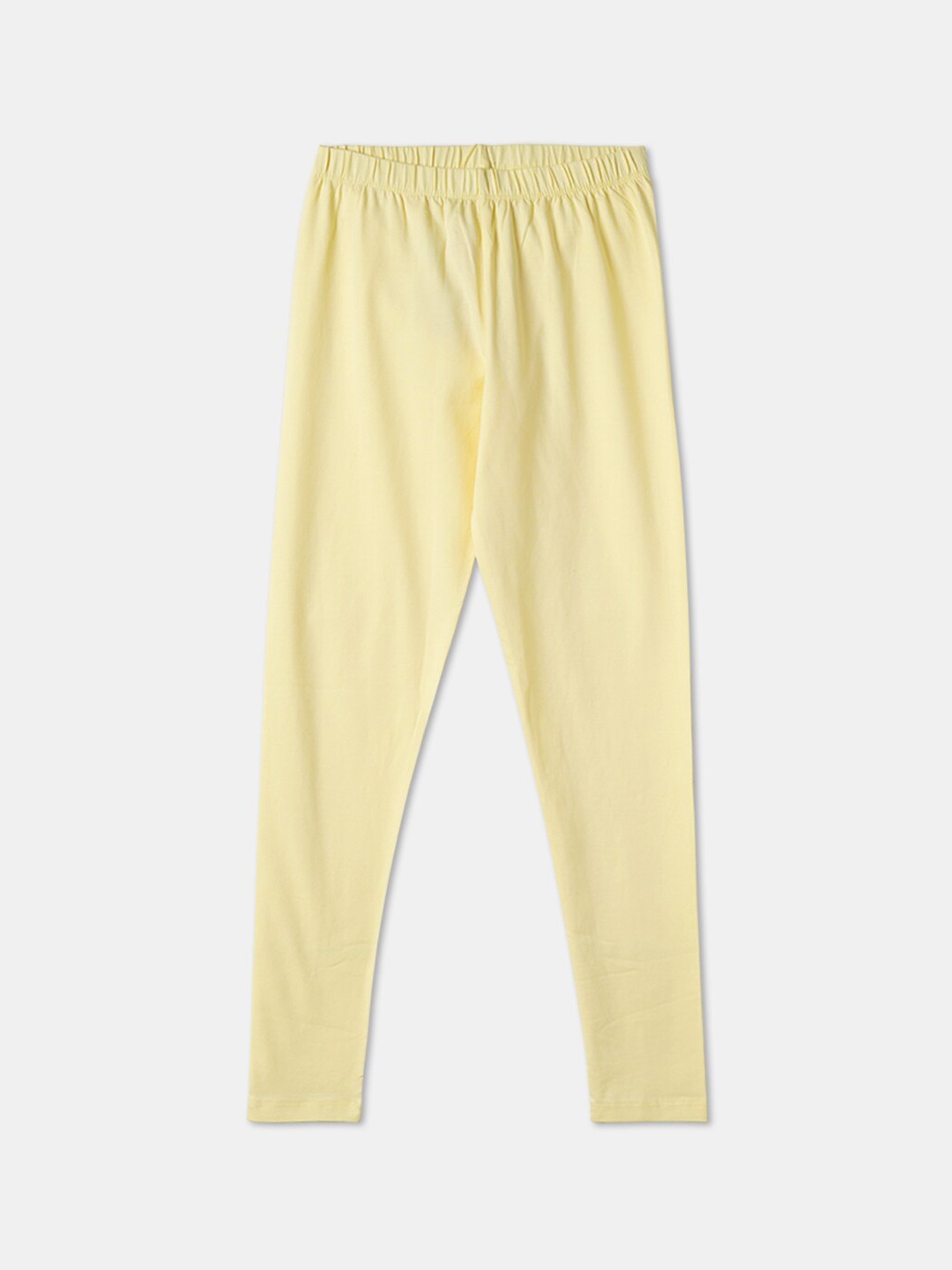 

R&B Girls Yellow Solid Cotton Ankle Length Leggings